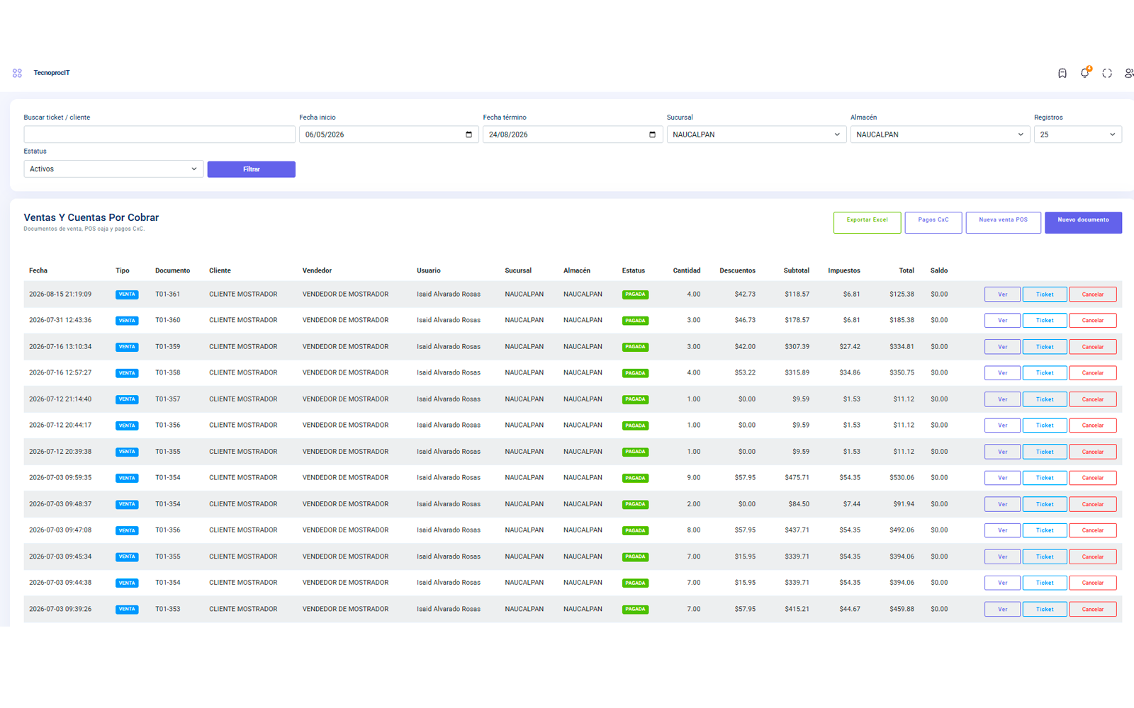 Inventario, kardex y transferencias de Bolita